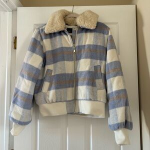 Target Blue and Cream Plaid Jacket